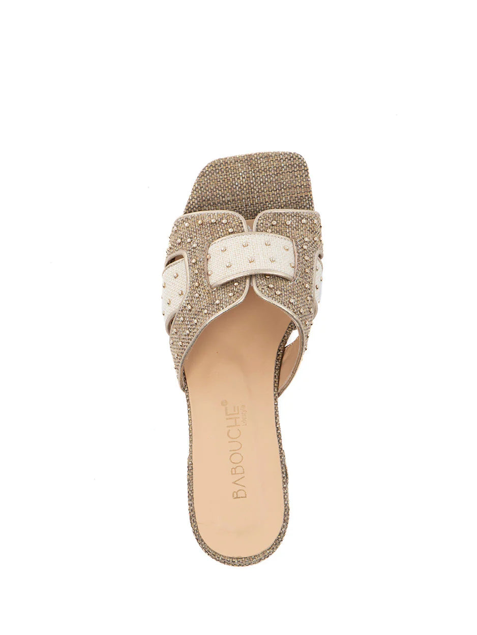 Babouche Lifestyle - Joni | Slipper Goud/Taupe/Beige