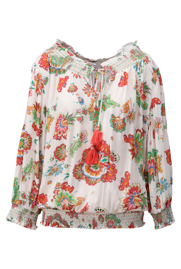 Top met bloemen en paisley print 2