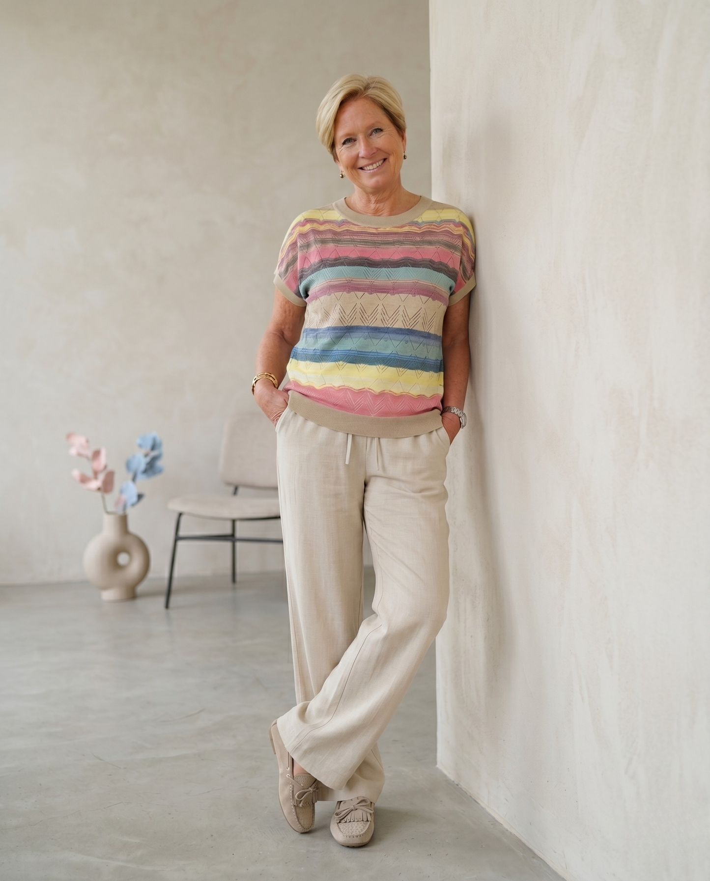 Red Button - Claudette Linen/Visco Mengeling