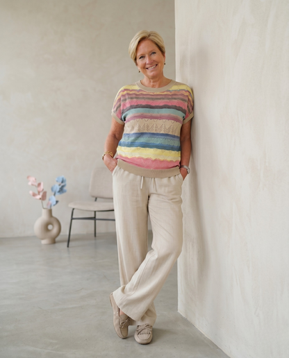 Red Button - Claudette Linen/Visco Mengeling