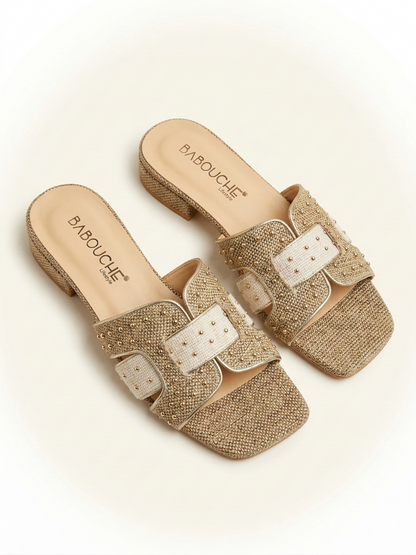 Babouche Lifestyle - Joni | Slipper Goud/Taupe/Beige