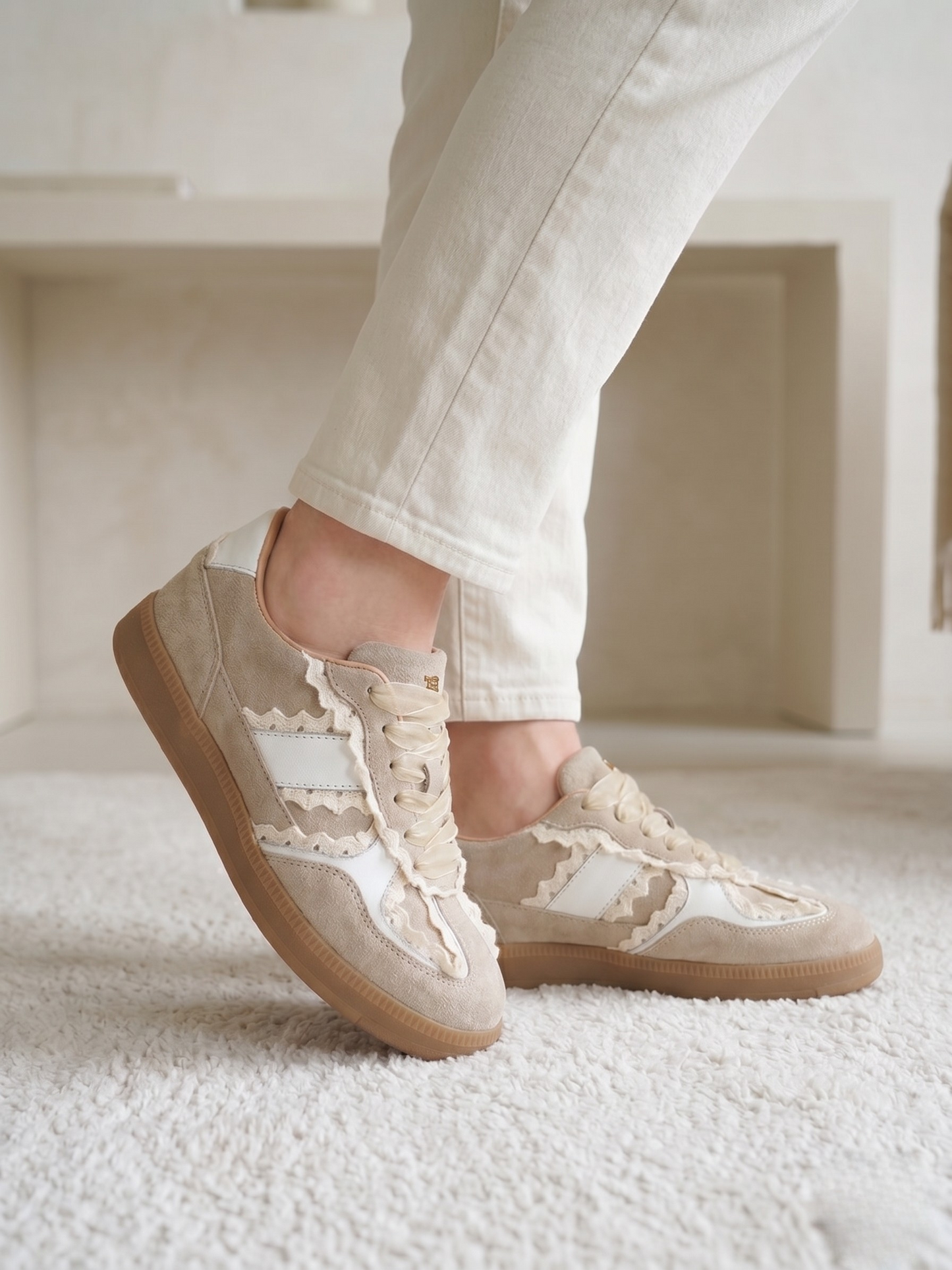 Babouche Lifestyle - Nala | Sneaker Beige/Wit