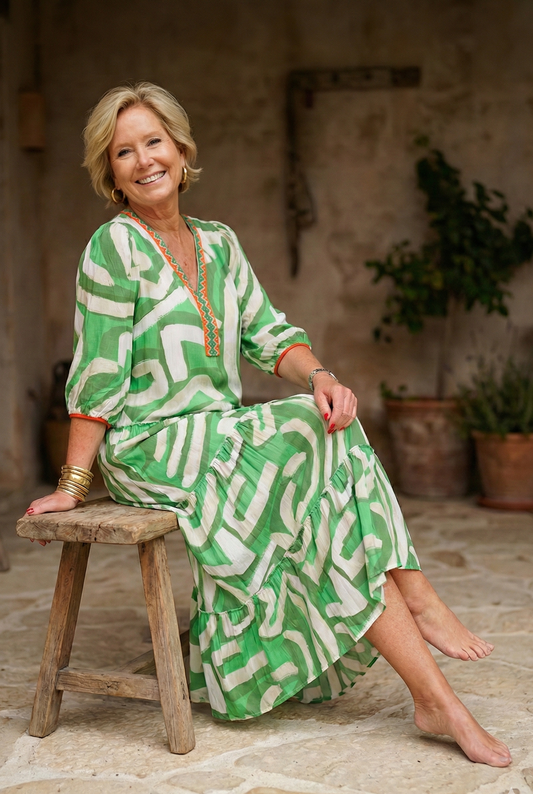 Boho maxi jurk met print