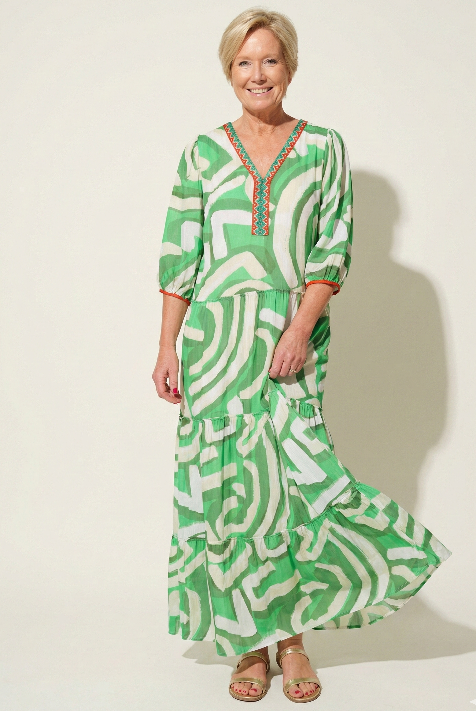 Boho maxi jurk met print 3
