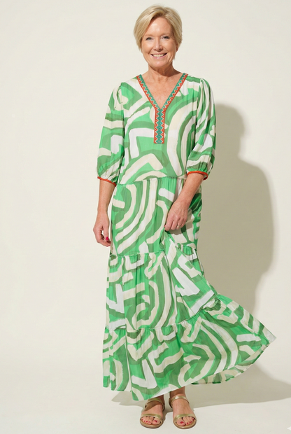 Boho maxi jurk met print 3
