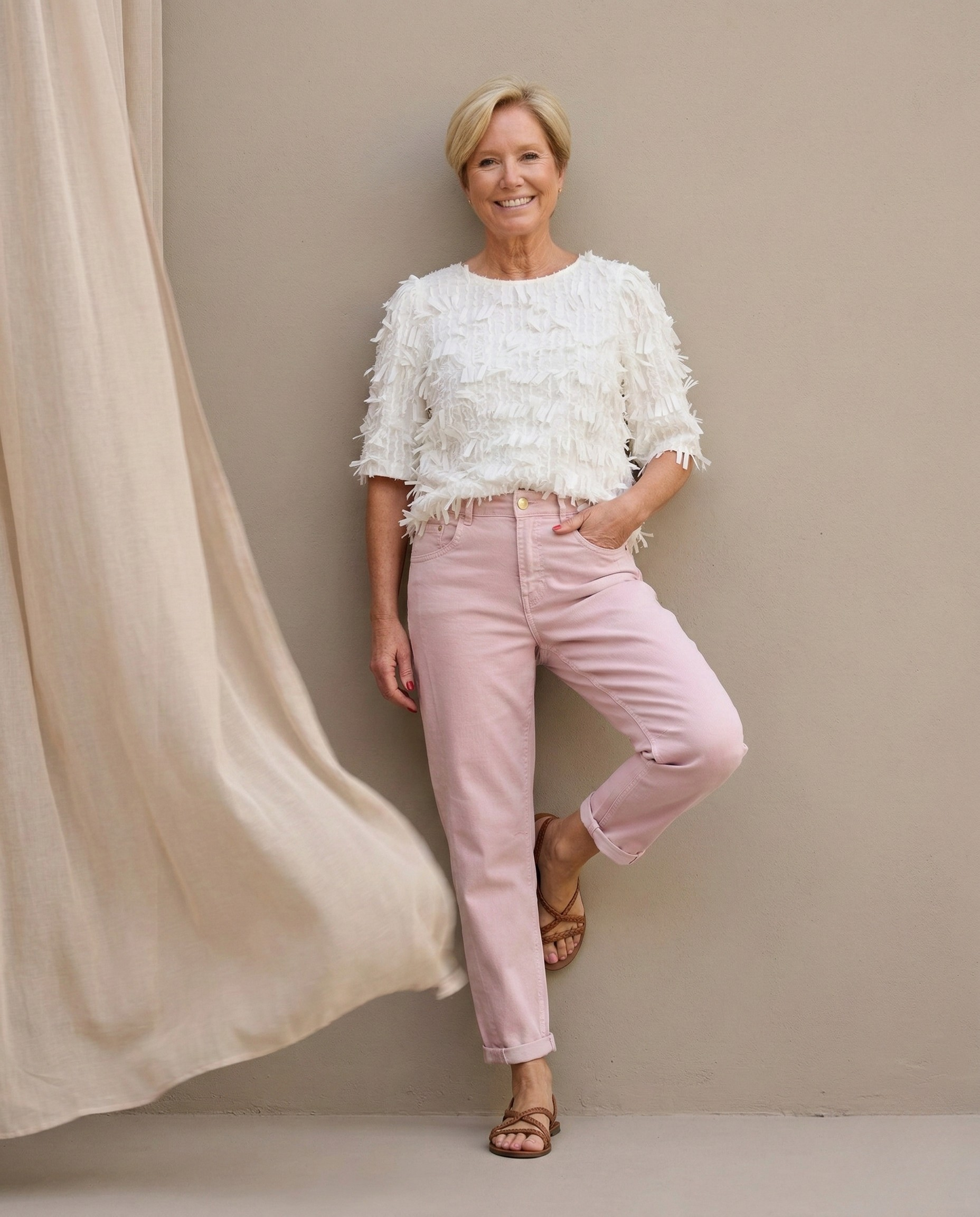 Fiona top met ruches