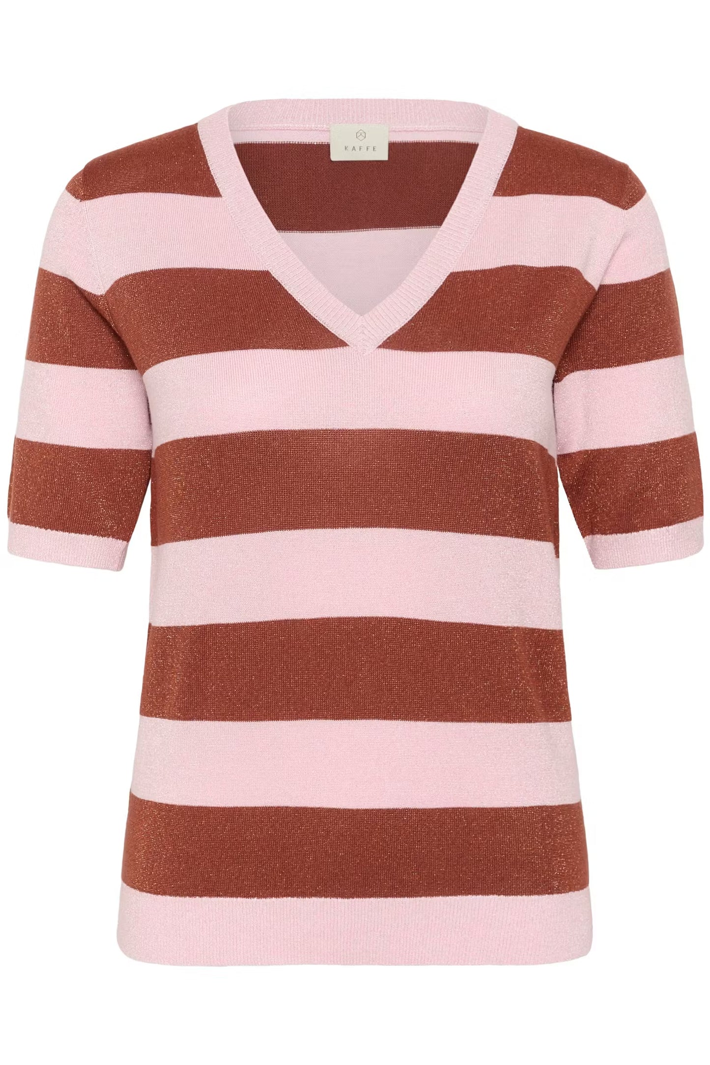 Kaffe - KAregina gestreepte V-hals top