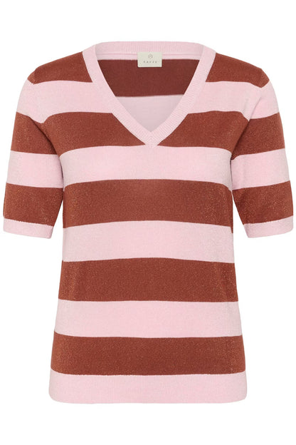 Kaffe - KAregina gestreepte V-hals top