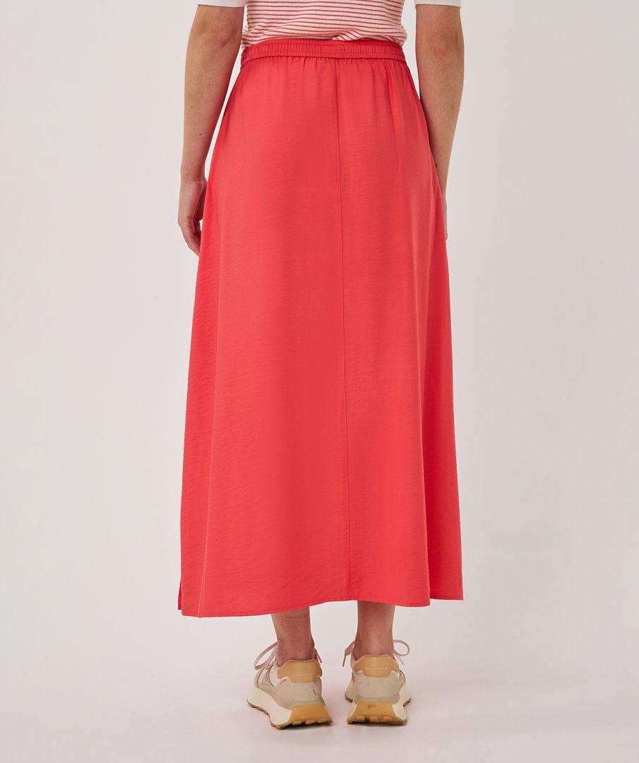 Lange rok met elastische tailleband en slubstof 4