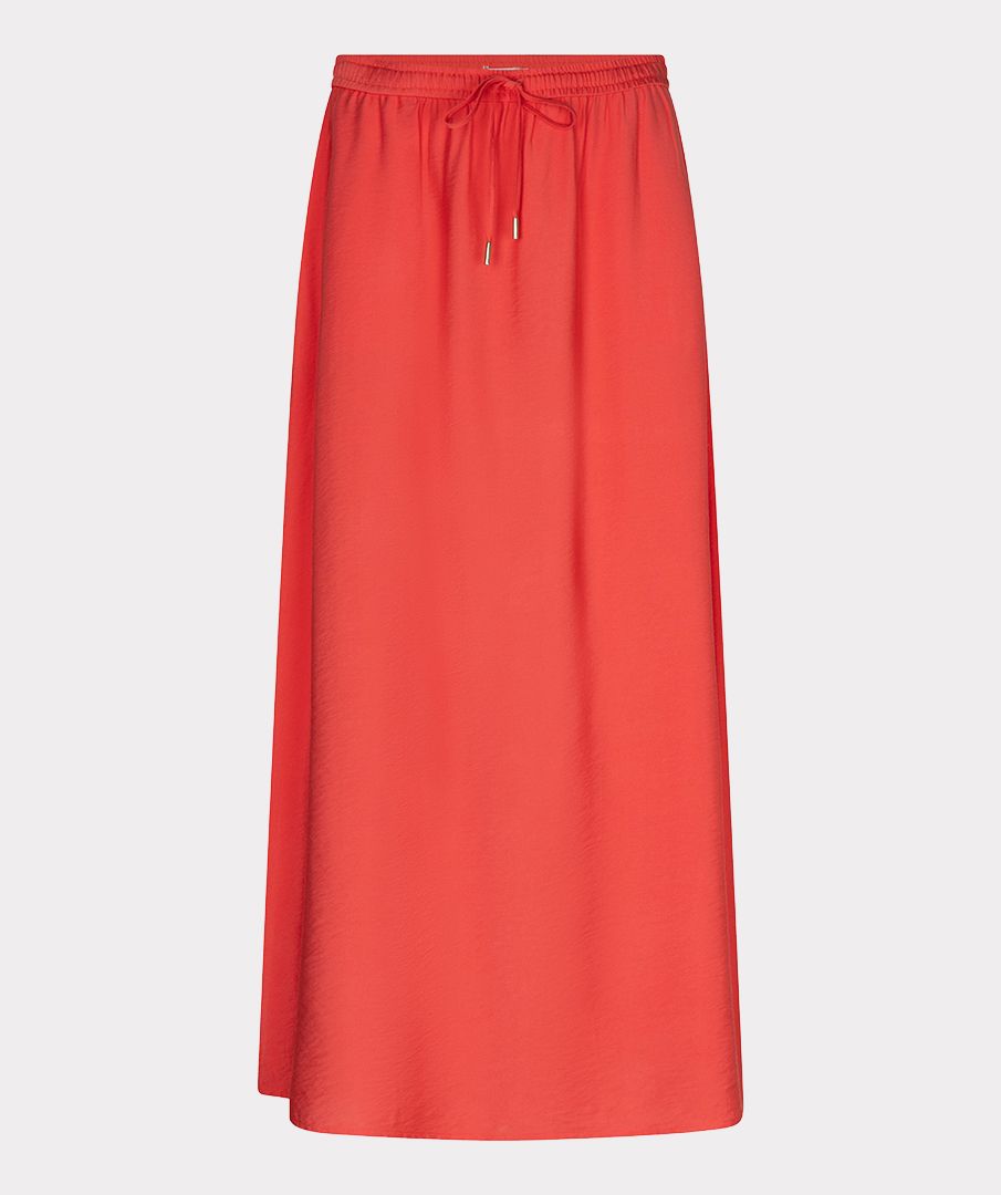 Lange rok met elastische tailleband en slubstof 5