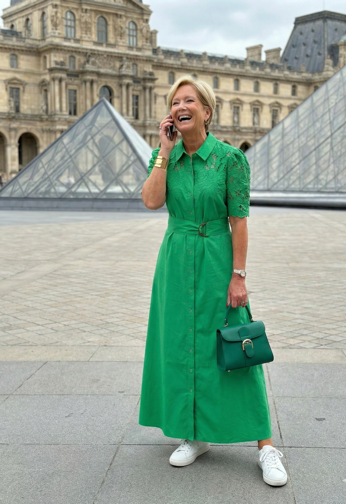 Maxi jurk met kanten details