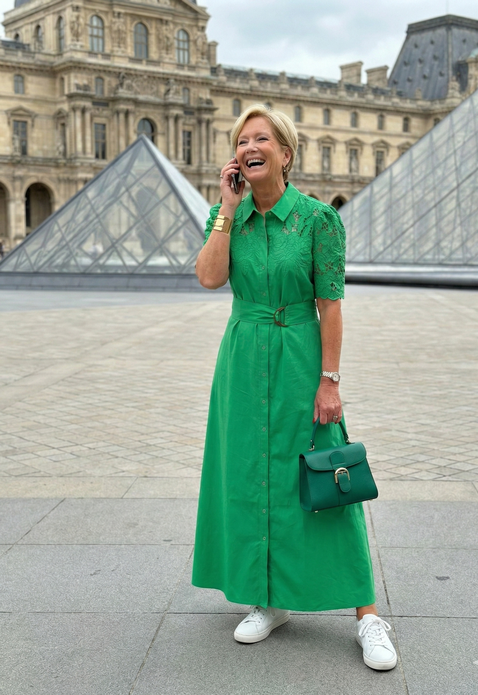 Maxi jurk met kanten details
