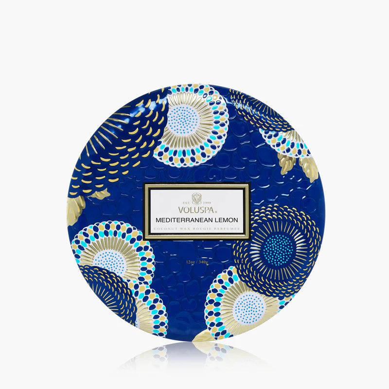 Voluspa - Mediterranean Lemon 3-wick tinnen kaars
