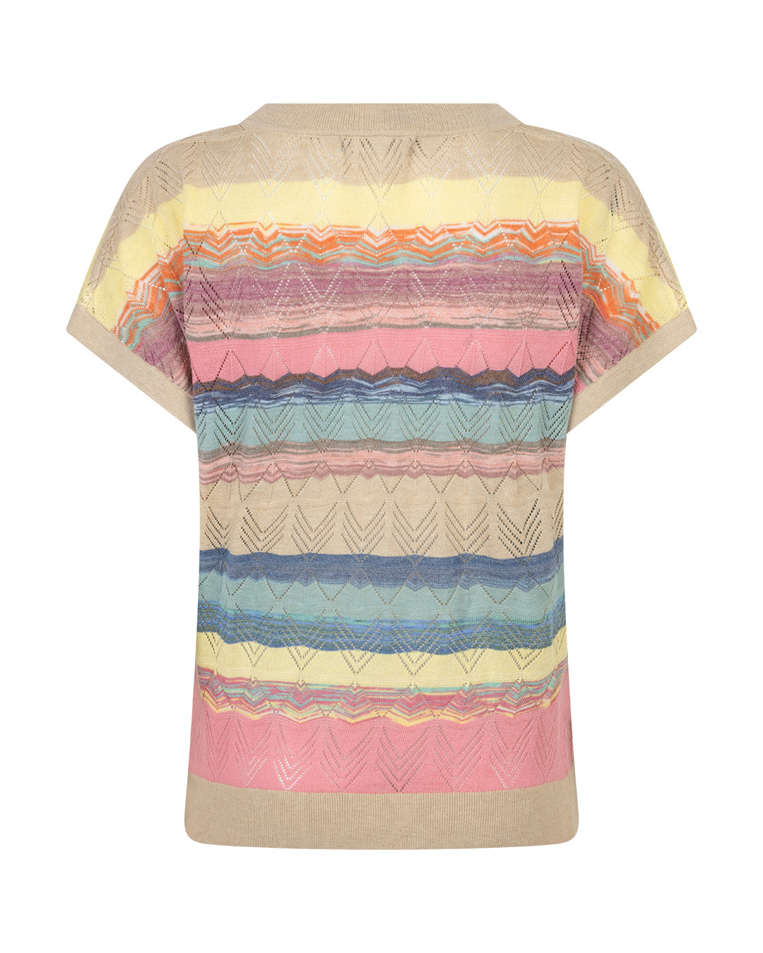 Veelkleurig gestreepte en gebreide top