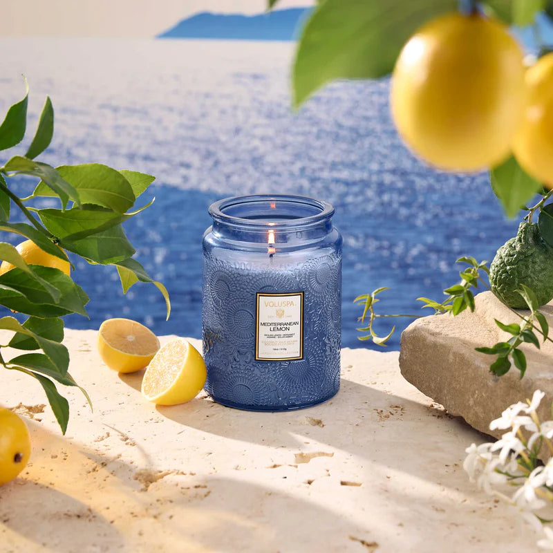 Voluspa - Mediterranean Lemon Large Jar kaars